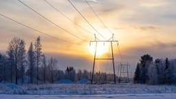 Talvinen sähköverkko Suomessa: voimajohdot lumisessa metsässä talven kulutuspiikkien aikana